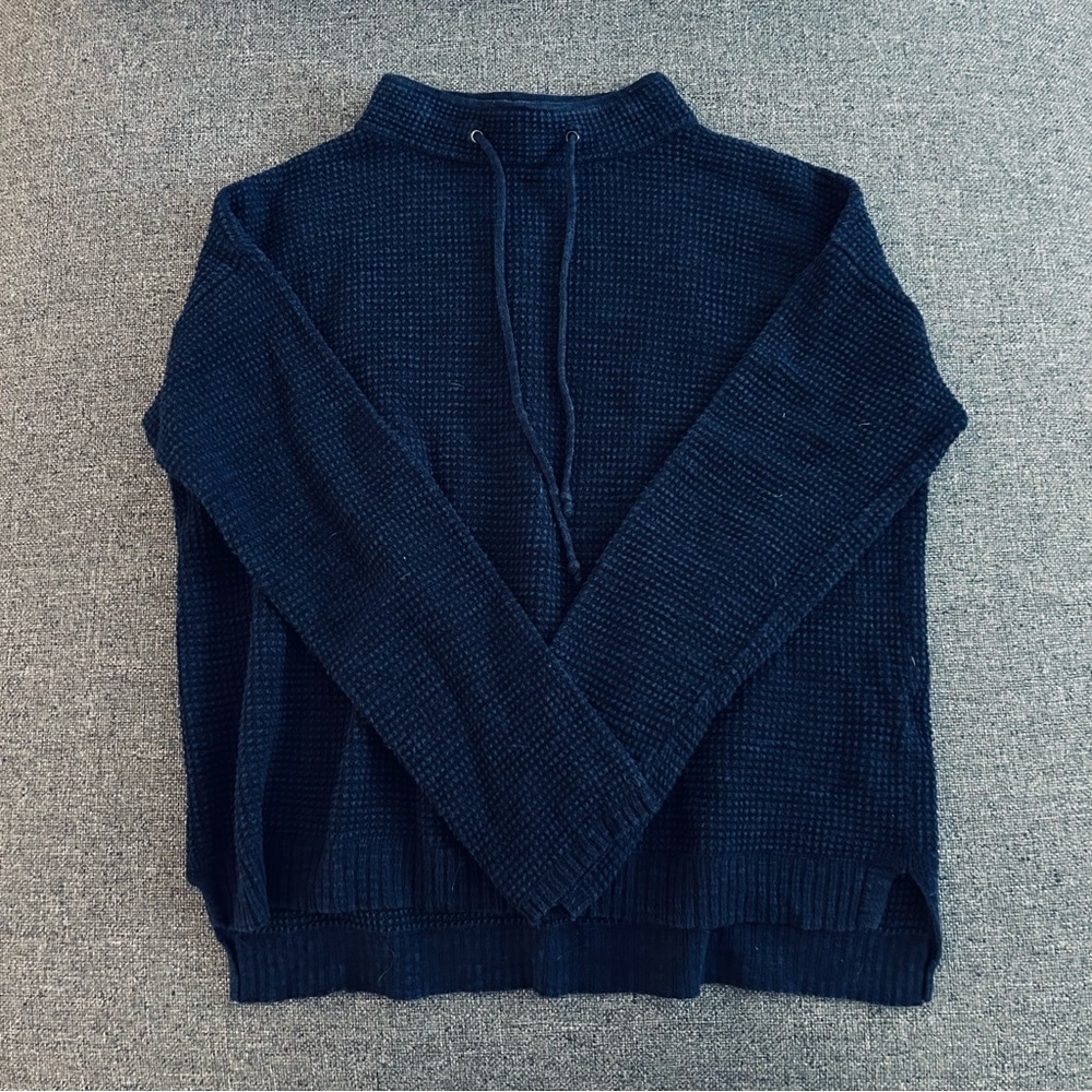 Eileen Fisher petite navy sweater organic linen and organic cotton